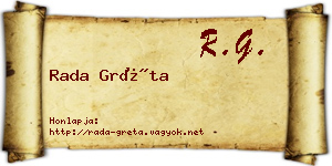 Rada Gréta névjegykártya